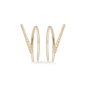 18K Yellow Gold Wishbone Pav�� Earrings