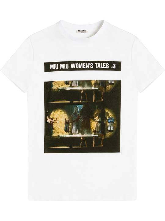 Miu Miu Tales印花弹力针织T恤展示图