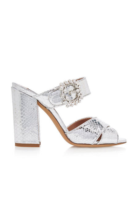 Reyner Crystal-Embellished Metallic Leather Sandals展示图