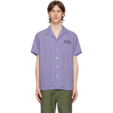紫色 50's 短袖衬衫