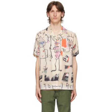 灰白色 Jean-Michel Basquiat 联名夏威夷衬衫
