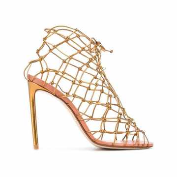 knot net stiletto sandals