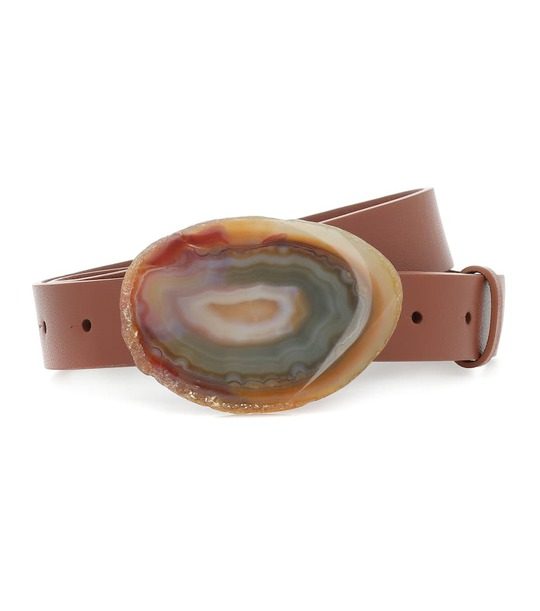 Wide Agate leather belt展示图