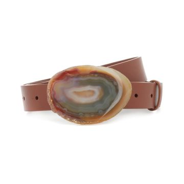 Wide Agate leather belt