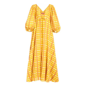 Amaretti Plaid Cotton-Blend Dress