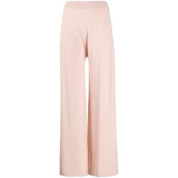 knitted high-waisted trousers