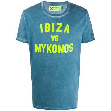 Ibiza vs Mykonos印花T恤