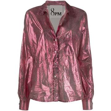 long sleeve metallic sheen shirt