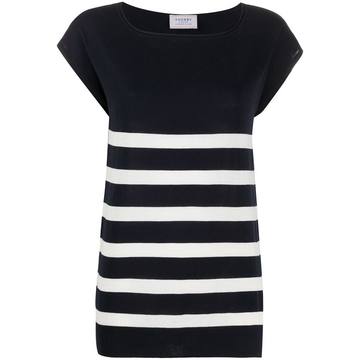 striped short-sleeve knit top