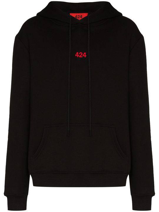 logo-embroidered hoodie展示图