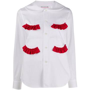 long sleeve ruffle trim shirt