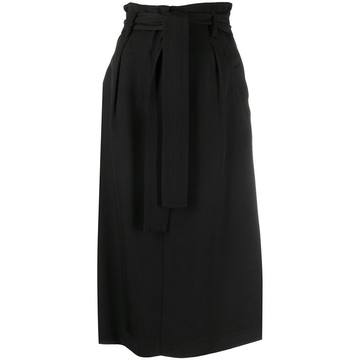 belted midi skirt