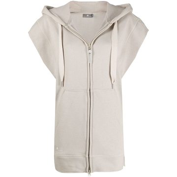 sleeveless zipped hoodie