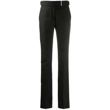 belted slim tailored trousers