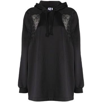 lace panels oversized hoodie