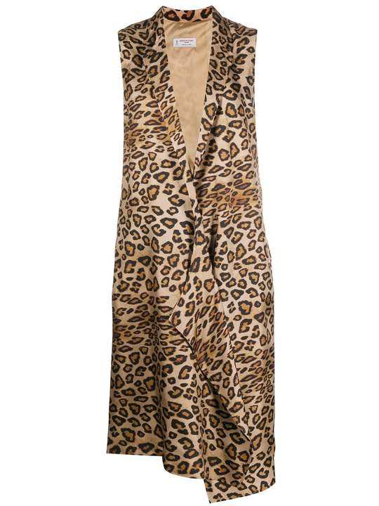 leopard print sleeveless coat展示图