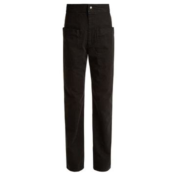 Lana patch-pocket cotton-canvas trousers