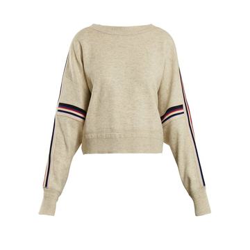 Kao striped-detail cotton-blend sweater