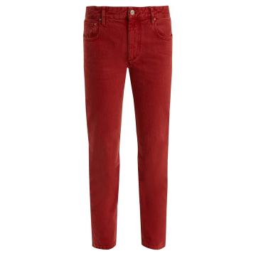 Cliff high-rise straight-leg cropped jeans
