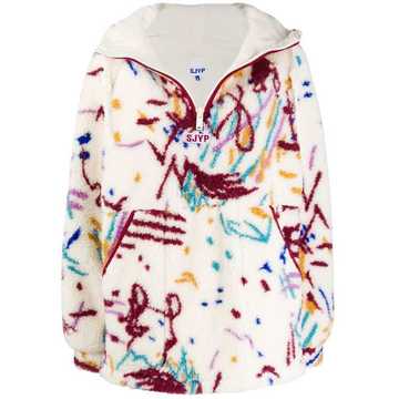 printed fleece jumper