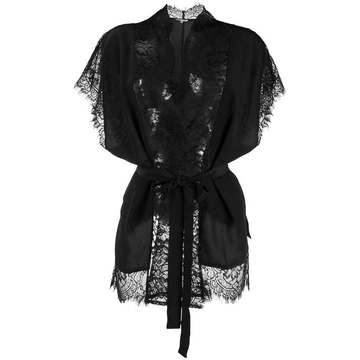 lace trim kimono jacket