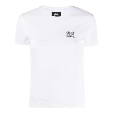 embroidered logo ribbed T-Shirt