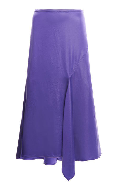 Iride Draped Satin Midi Skirt展示图