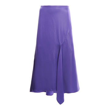 Iride Draped Satin Midi Skirt