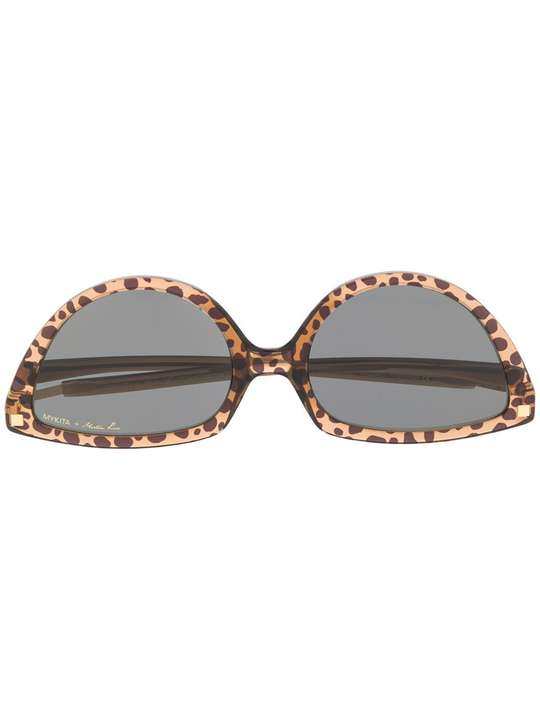 leopard print cat-eye frame sunglasses展示图