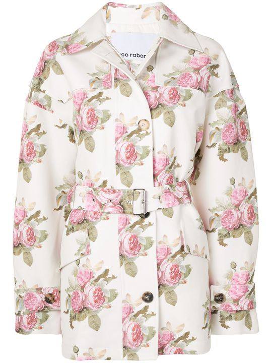 belted floral print coat展示图