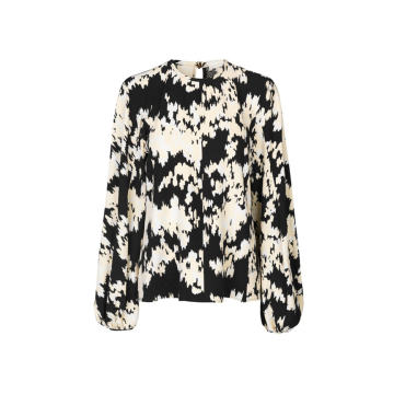 Dianne Puff-Sleeve Floral Crepe Top