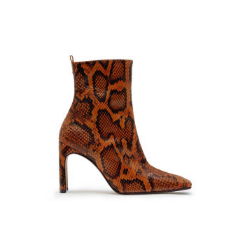 Marcelle Snake-Effect Leather Ankle Boots