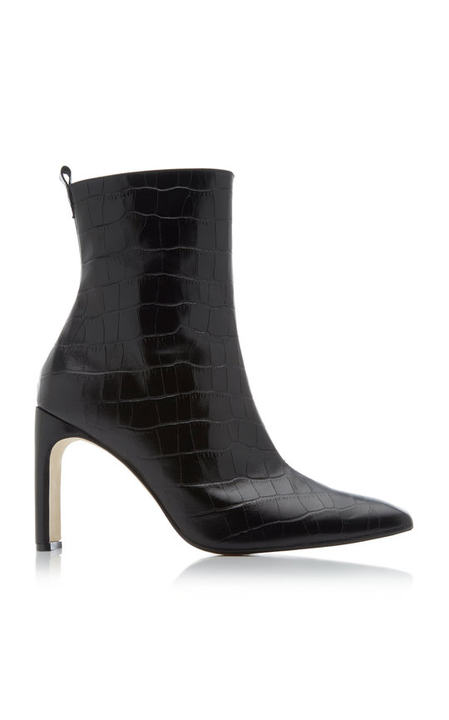 Marcelle Croc-Embossed Leather Boots展示图