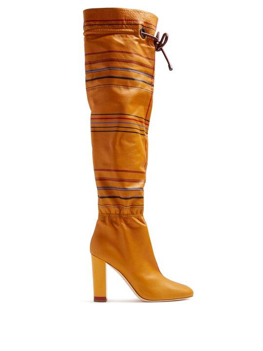 X Roksanda Kendas striped leather boots展示图