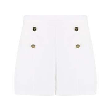 buttoned front mini shorts