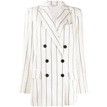 pinstripe double-breasted blazer