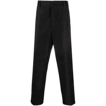 high-waisted straight-leg trousers