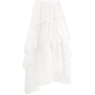 ruffled asymmetric skirt