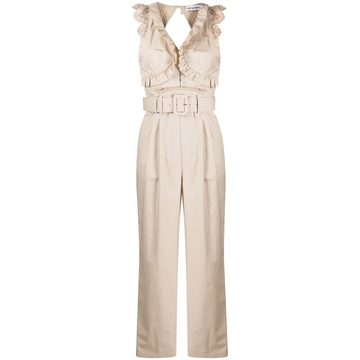 belted ruffled jumpsuit