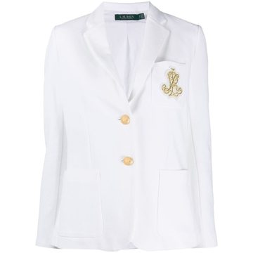 single-breasted logo blazer