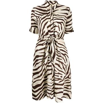 zebra print shirt dress