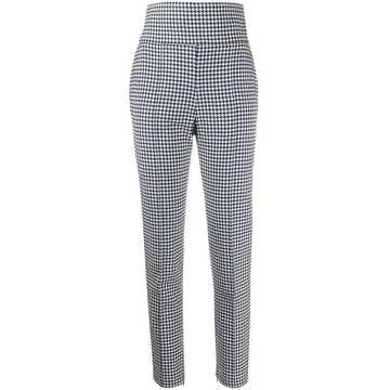 houndstooth high-waisted trousers