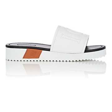 Logo Leather Slide Sandals