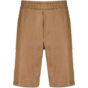 elasticated linen shorts