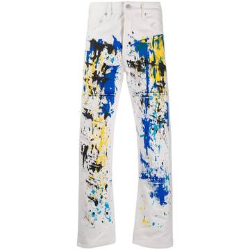 graphic print jeans