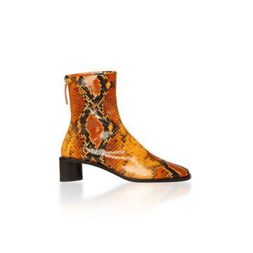 Bertine Logo Snake-Effect Leather Boots