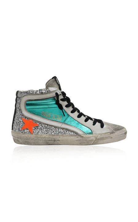 Glittered Leather High-Top Sneakers展示图