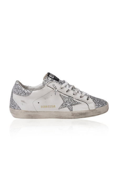 Superstar Glitter-Embellished Leather Sneakers展示图