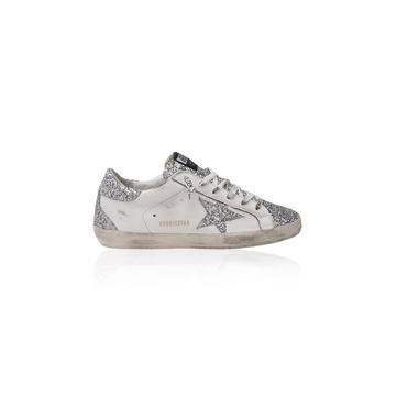 Superstar Glitter-Embellished Leather Sneakers