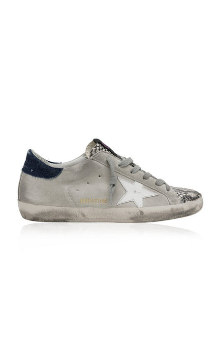 Superstar Distressed Snake Leather Sneakers展示图